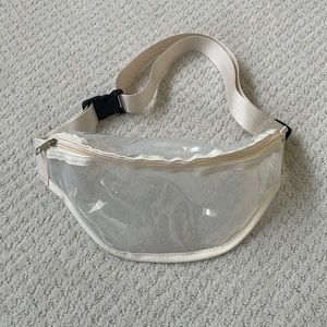 Clear and cream Fanny pack. Perfect for concerts and sports stadiums.